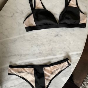 NWT Victoria’s Secret black and nude set